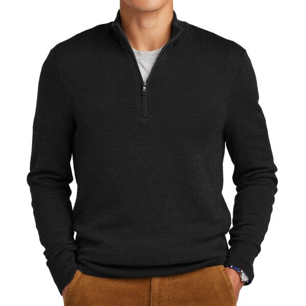 Brooks Brothers Washable Merino Birdseye 1/4 Zip Sweater BB18412