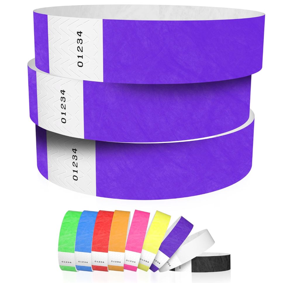 WristCo Purple Tyvek Wristbands 600 PCS