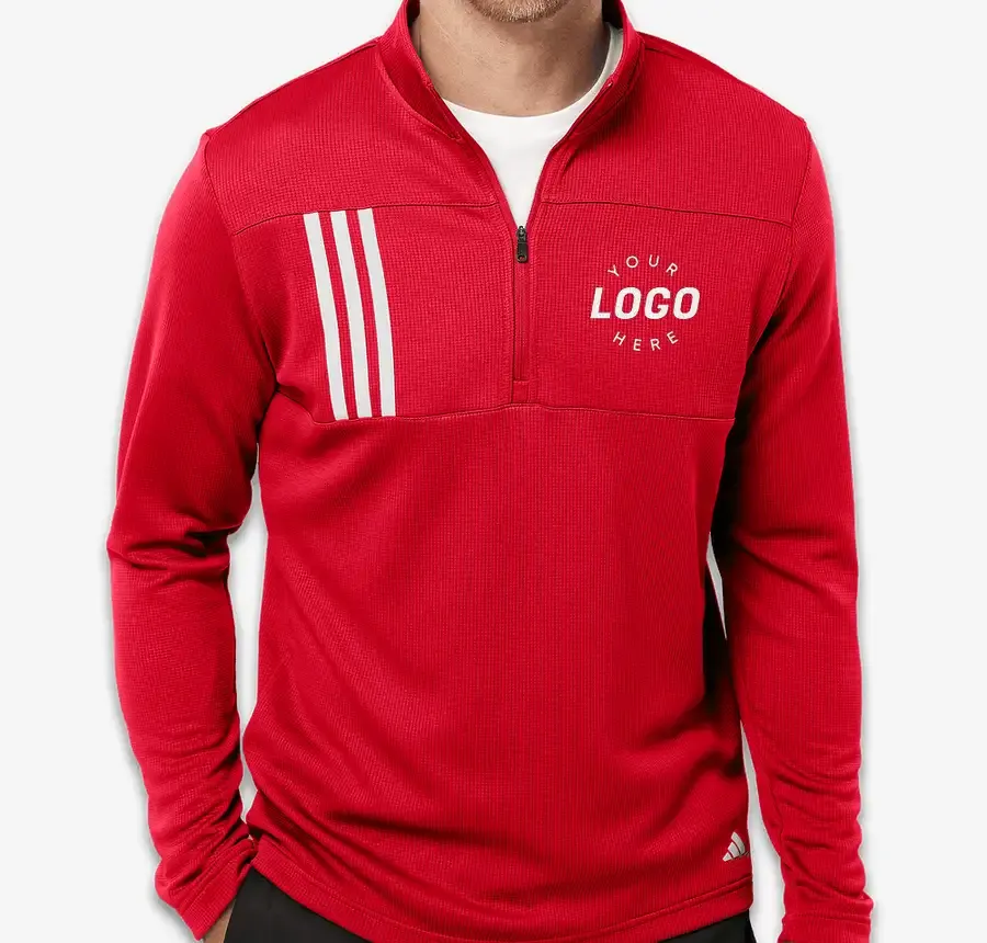 Adidas 3-Stripes Double Knit Quarter Zip Sweatshirt