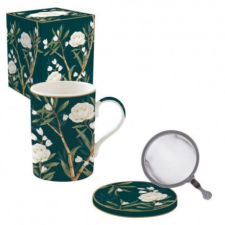 Coffret tisanière rosier blanc