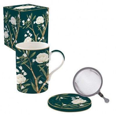 Coffret tisanière rosier blanc Coffret tisanière rosier blanc