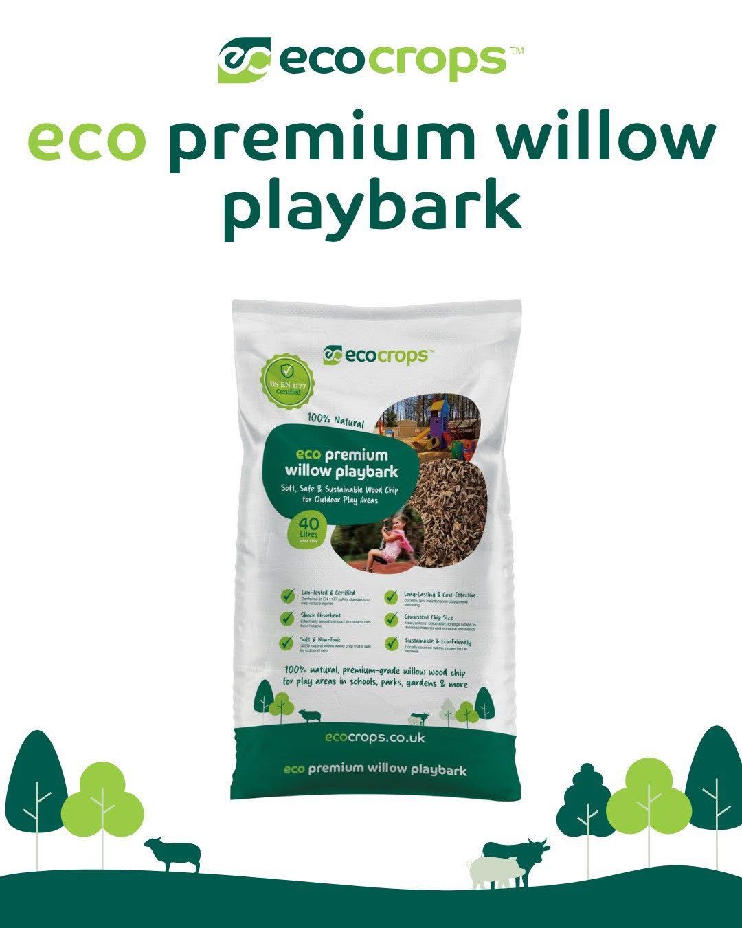 40 Litre Polybag of Eco Premium Willow Playbark