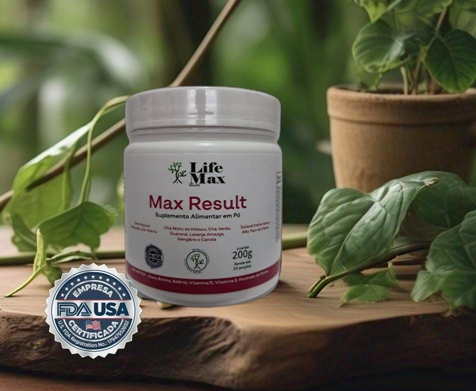 MAX RESULT SUPLEMENTO EM PÓ -EMAGREÇA DE FORMA SAUDÁVEL - TERMOGÊNICO E DIURÉTICO - 200G