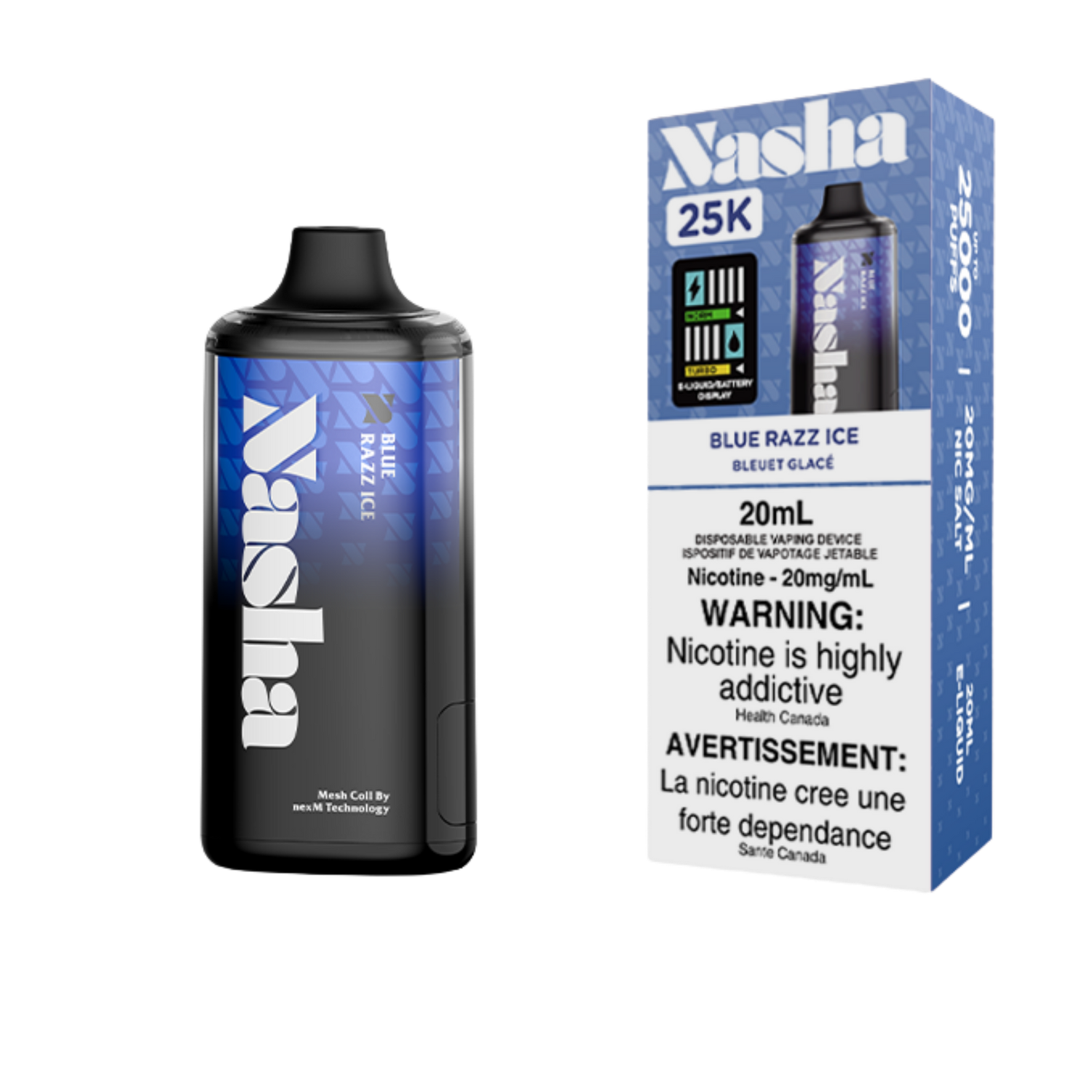 Nasha 25k, Flavor: Blue Razz ice