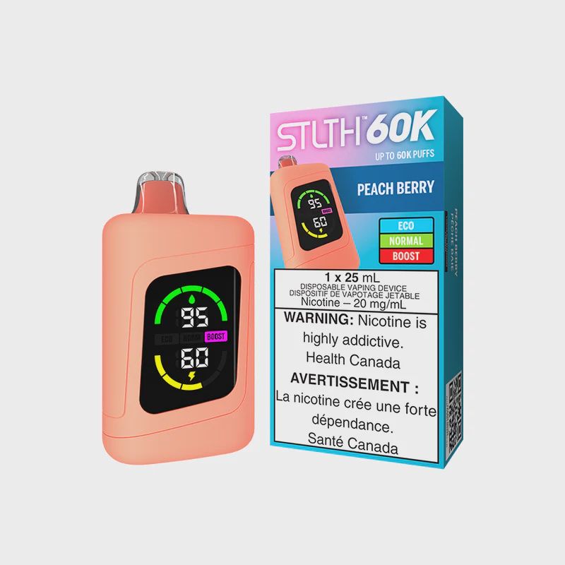 STLTH 60K, Flavor: Peach Berry