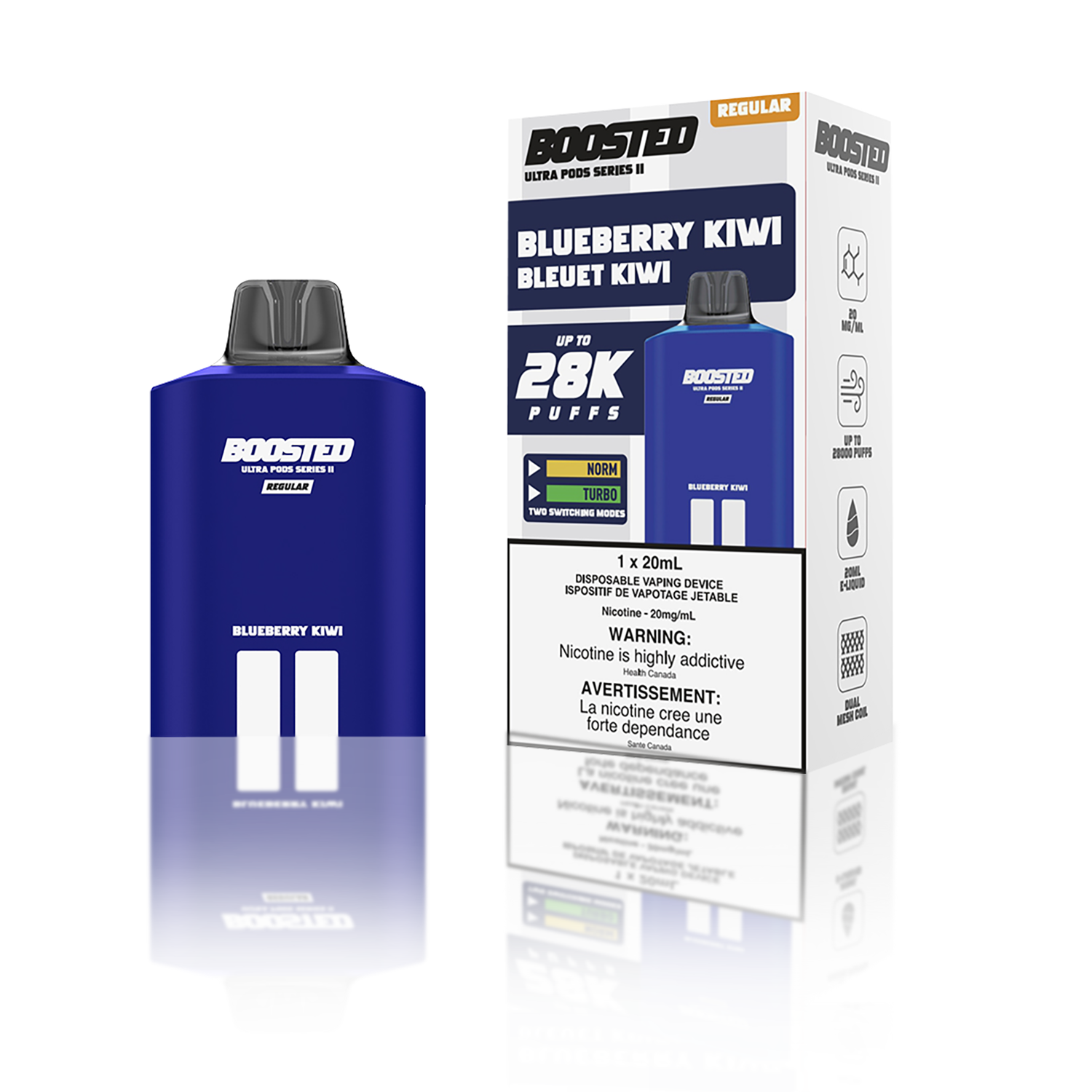 Boosted Ultra Series 2 Pods, Flavor: Blueberry Kiwi