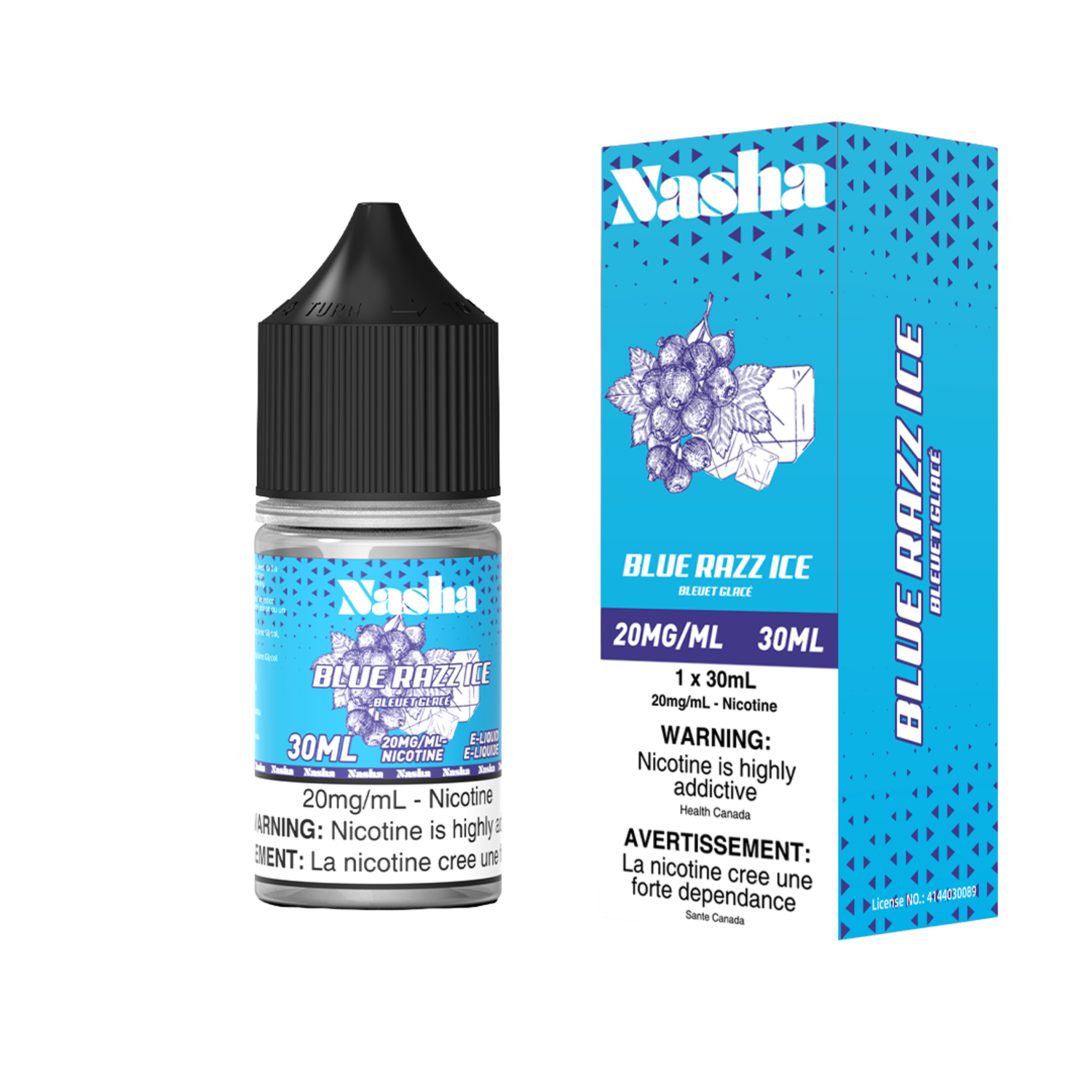 Nasha 30ml Salt, Flavor: Blue Razz Ice