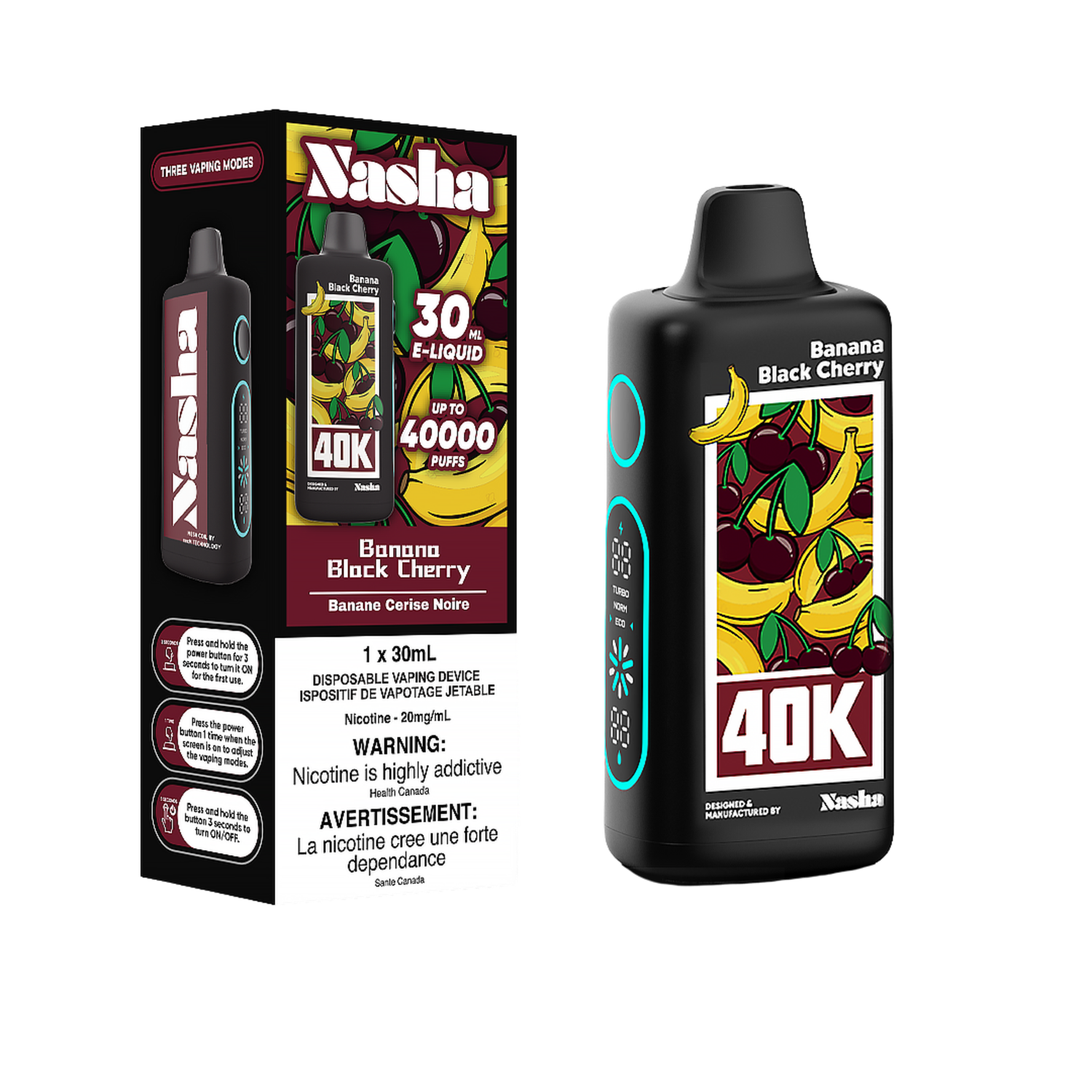 Nasha 40k, Flavor: Banana Black Cherry