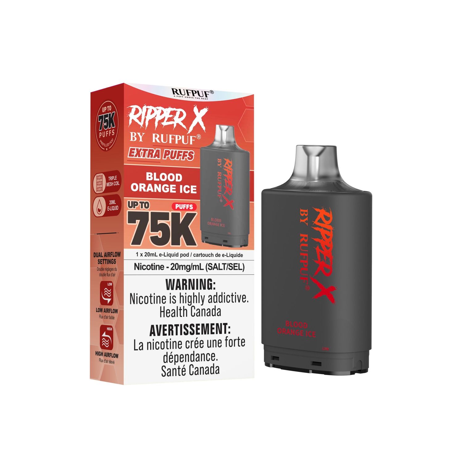 Ripper X 75K, Flavor: Blood Orange Ice