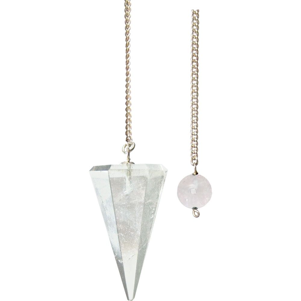 Hexagonal Clear Quartz Pendulum