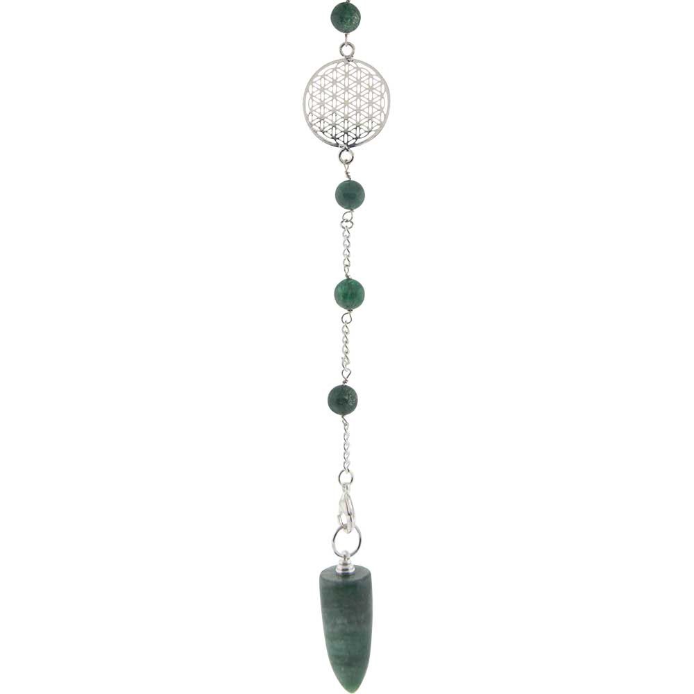 Green Aventurine Flower Of Life Pendulum