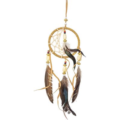 4.5&quot; Twin Wrapped Rustic Moon Dreamcatcher
