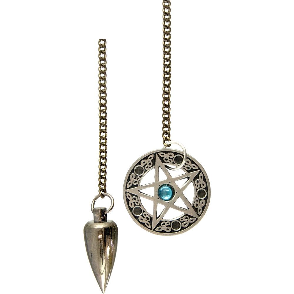 Metal Pentacle with Stones Pendulum