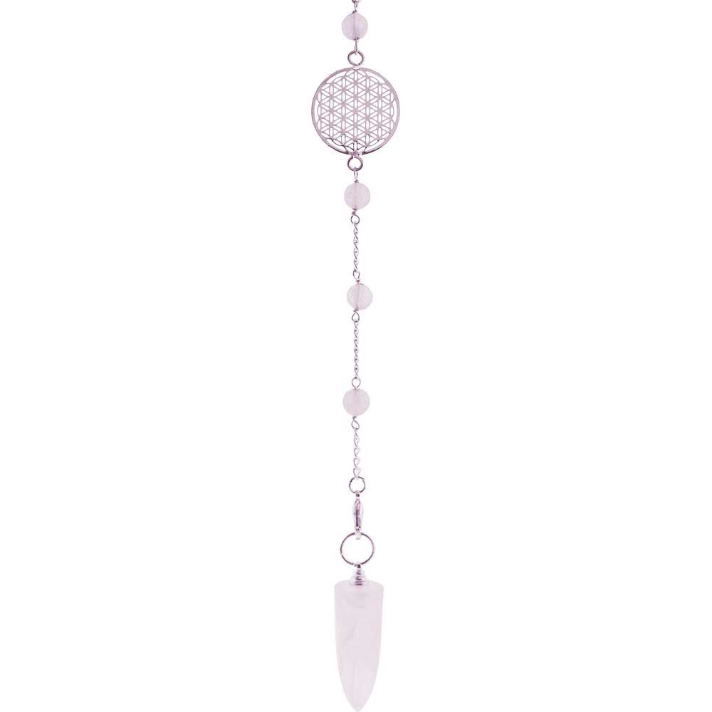 Rose Quartz Flower Of Life Pendulum