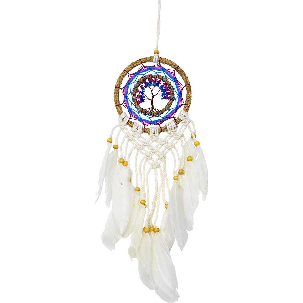 4.5&quot; Twine Wrapped Beaded Tree Dreamcatcher