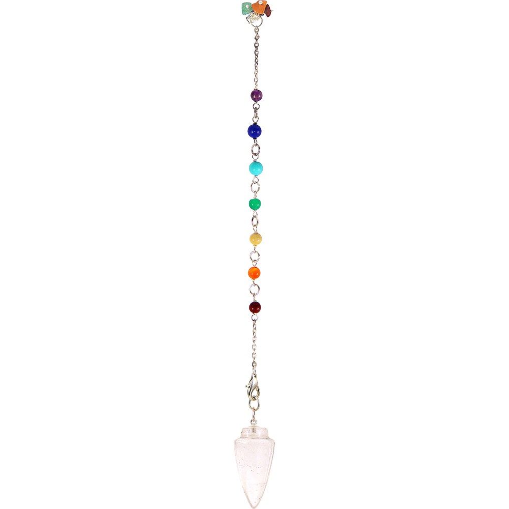 Chakra/Clear Quartz Pendulum