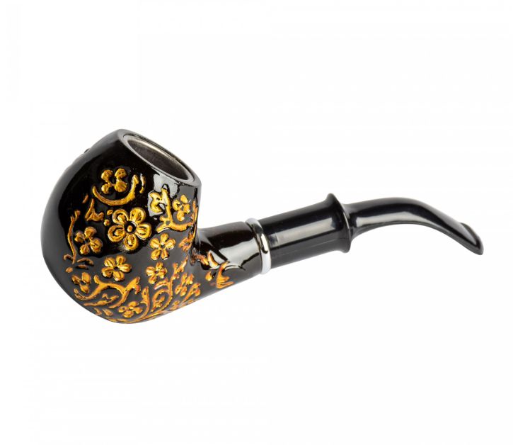 Classic Tobacco Pipe W/ Gold Design