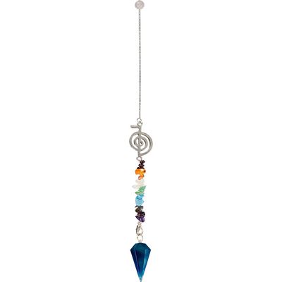 Reiki Blue Onyx W/ Spiral Chakra Pendulum