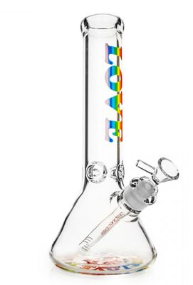 Red Eye Glass 12&quot; Happy Pride Beaker Base