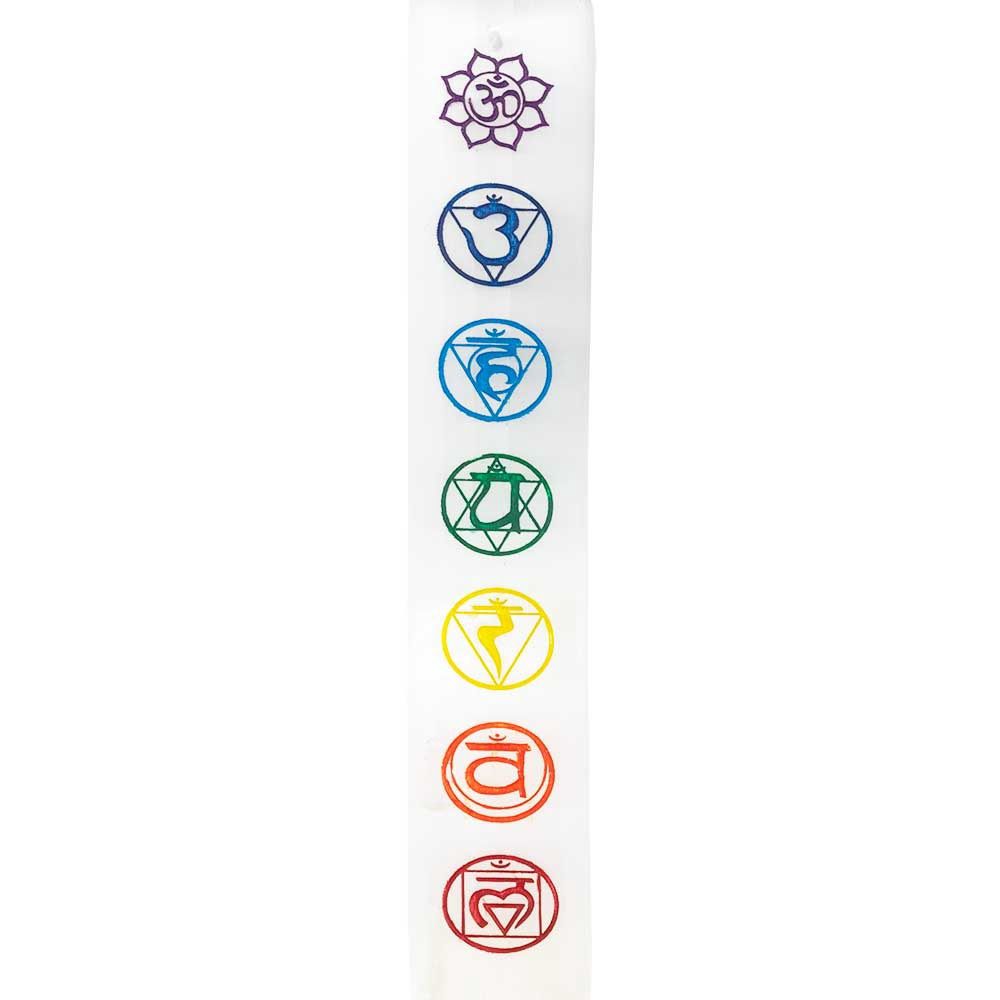 10&quot; Coloured Chakra Selenite Incense Burner