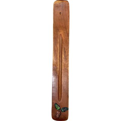 10&quot; Wood Leaves Incense Burner