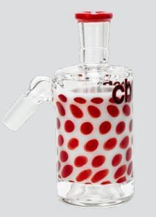 Cheech Glass Red &amp; White Ashcatcher 14mm 45°