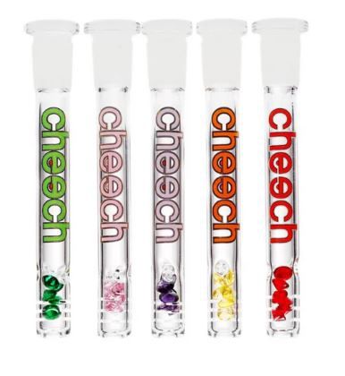 Cheech Glass 4.5” Colored Downstem W/ Beads