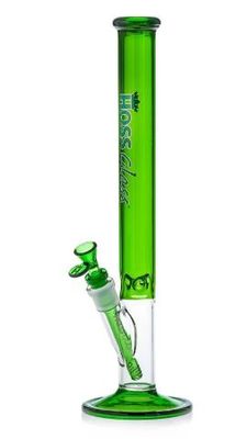Hoss Glass 16" Full Colour 38mm Straight Tube w/ Window- Blue