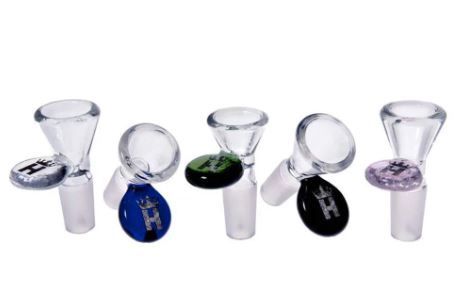 Hoss Glass Cone Bowl Coloured Handle