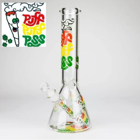 14&quot; Design Beaker 7mm, Style: Puff Puff Pass