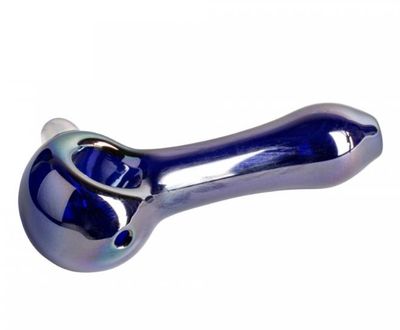 4&quot; Iridescent Large Spoon Hand Pipe, Colour: Blue