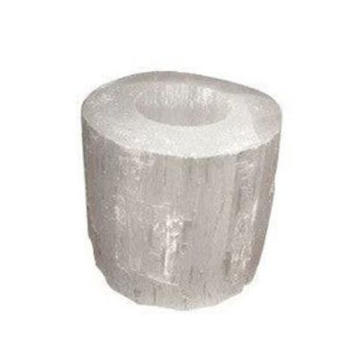 3&quot; White Selenite T-Lite Holder