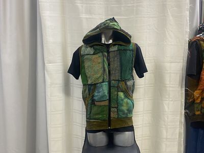 TH Fleece Patchwork Zipper Vest