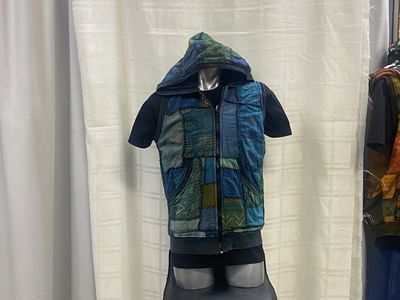TH Fleece Patchwork Zipper Vest