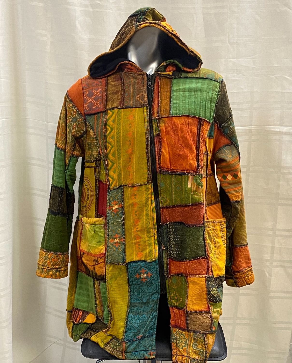 TH Long Fleece Patchwork Zipper Jacket