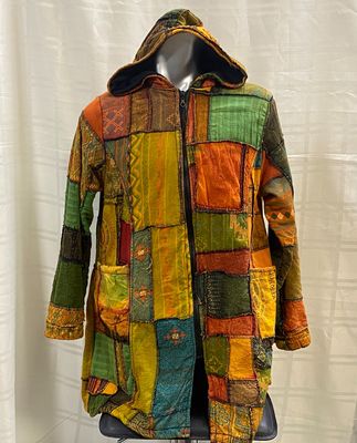 TH Long Fleece Patchwork Zipper Jacket