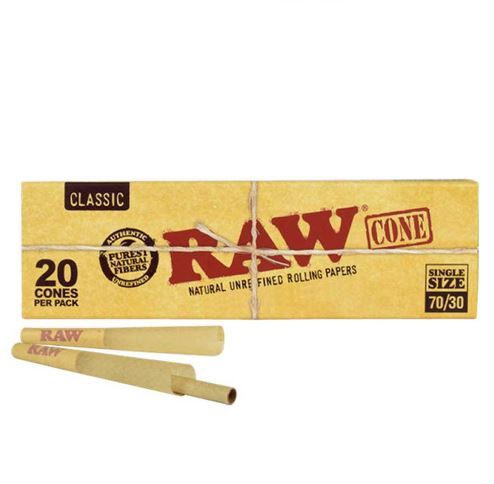RAW Classic 70/30 Pre-Rolled Cones 20pk