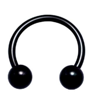 14g Black Steel Circular Barbell