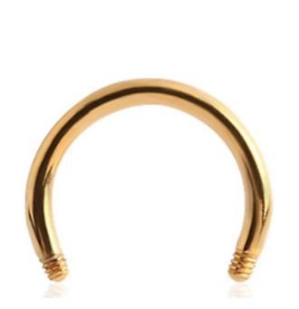 16g Gold Plated Circular Barbell