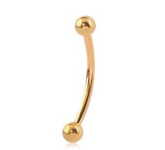 16g Gold Plated Curved Barbell