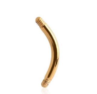 16g Gold Plated Curved Barbell