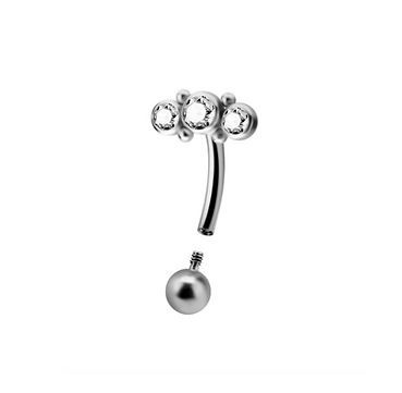 Royale 16g Gem Curved Barbell Threaded