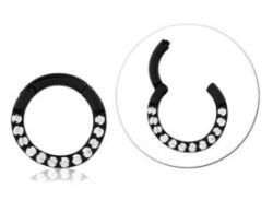 16g Black Steel Gem Clicker