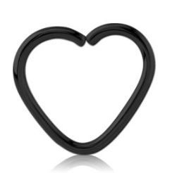 16g Black Steel Bendable Heart