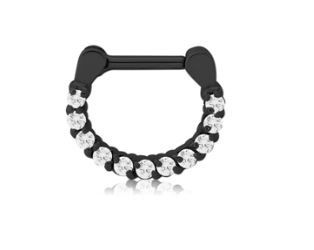 16g Black Steel Hinged Septum