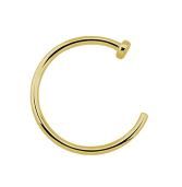 18g Gold Plated Stopper Hoop