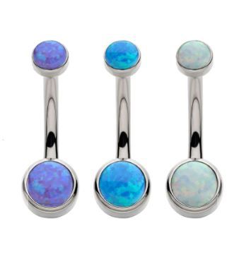 Royale 14g Titanium Double Opal Navel