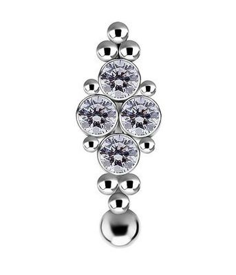 Royale 14g Gem Cluster Floating Navel
