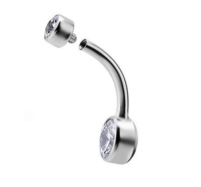 Invictus 14g Titanium Double Gem Navel