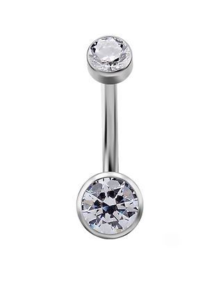Royale 14g Titanium Double Gem Navel